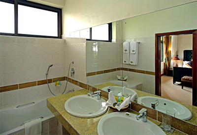 Paraa Safari Lodge en-suite bathroom brick traditional fittings Murchison Falls Uganda
