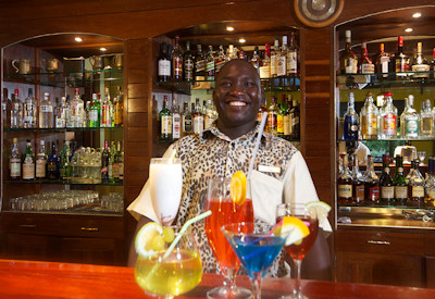 Paraa Safari Lodge bar huge selection Saturday barbecue traditional dance Uganda