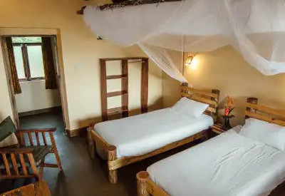 Rwakobo Rock Lodge cottage en-suite bathroom solar hot shower Lake Mburo Uganda
