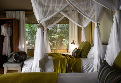 Sanctuary Gorilla Forest Camp en-suite queen bed canvas tent Bwindi Uganda