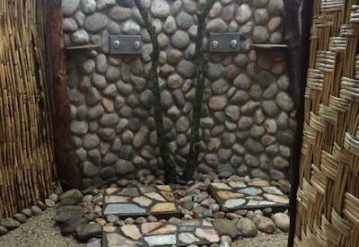 The Bush Lodge outdoor double shower 24-hour hot water romantic Uganda