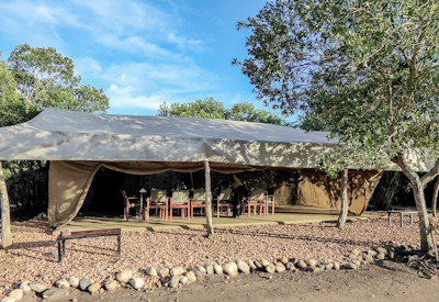 The Bush Lodge central guest area secluded viewing deck Kazinga Channel Uganda