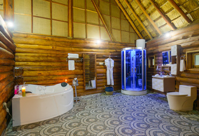 Trackers Safari Lodge state-of-the-art en-suite bathroom Bwindi Forest Uganda
