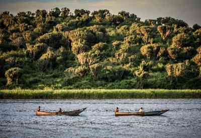 Uganda Murchison Falls National Park gorge rocks fishing Nile River Uganda Fishing Safari