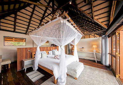 Chiawa Camp luxury thatched room indoor outdoor shower Molton Brown Lower Zambezi Zambia