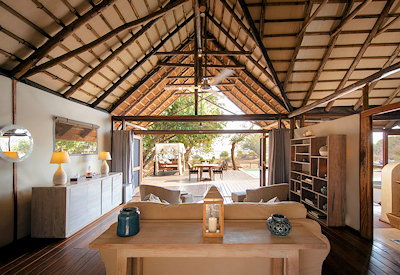 Chiawa Camp Honeymoon Tent private lounge Victorian bath Zambezi River views Zambia