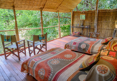 Intimate safari bush camp setting accommodating a maximum of six guests at Chikoko Tree Trails Camp