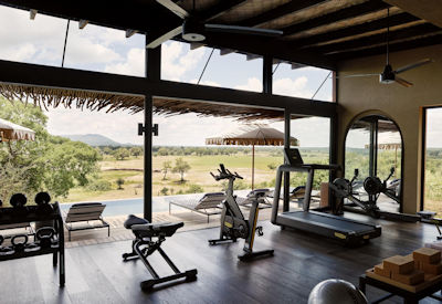 Chichele Presidential Lodge infinity lap pool gym South Luangwa National Park Zambia