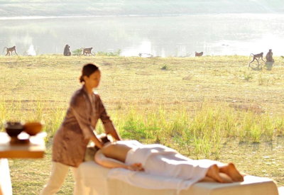 Relaxing in-villa spa treatments and wellness therapies offered in the privacy of your luxury suite at Chinzombo Safari Camp