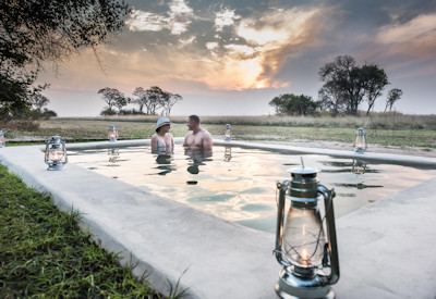 Chisa Busanga Camp plunge pool boma Busanga Plains views Kafue National Park Zambia