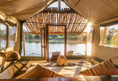 Chongwe River Camp tented suite views Chongwe Zambezi rivers 250 bird species Zambia