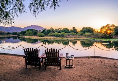 Chongwe River Camp private deck Chongwe River wildlife views Lower Zambezi National Park