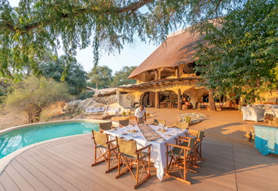 Chongwe River House private viewing deck Chongwe River escarpment views Zambia