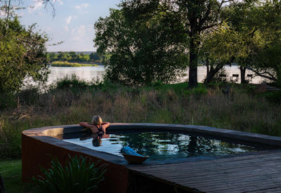 Chundukwa River Lodge plunge pool Zambezi River views Victoria Falls Zambia
