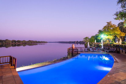 David Livingstone Safari Lodge infinity swimming pool Zambezi River views Zambia
