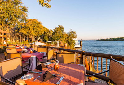 David Livingstone Safari Lodge Kalai Restaurant outdoor Pool Deck Gwembe Terrace Zambia