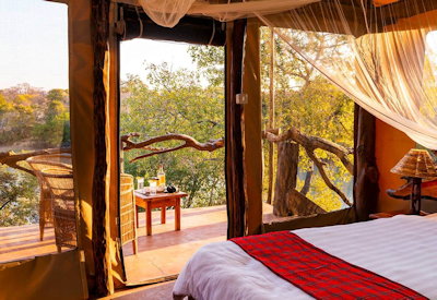 Fig Tree Bush Camp large tented suite lagoon plains views Kafue National Park Zambia