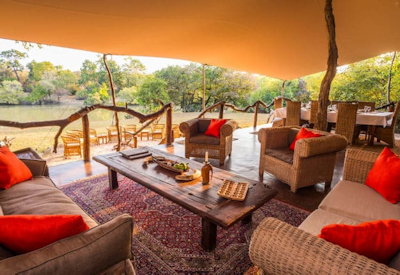 Fig Tree Bush Camp small tented central guest area lounge dining Kafue National Park Zambia