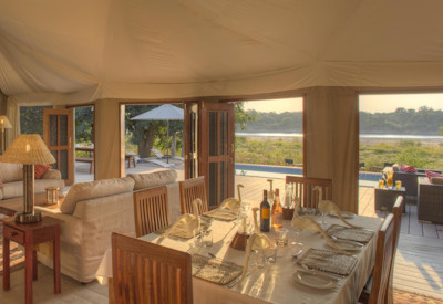 Elephants and wildlife frequently seen near Flatdogs Camp in South Luangwa National Park, Zambia