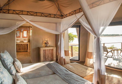 Kafunta Three Rivers Camp luxury tented suite river or lagoon views South Luangwa Zambia