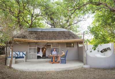 The iconic Kaingo Camp hippo hide positioned right on the edge of a major river confluence