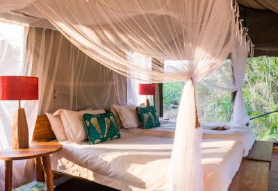 Kaingu Lodge large bedroom comfortable accommodation Kafue River Zambia