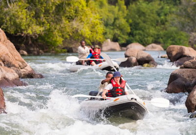 Kaingu Lodge Kafue River boat cruise canoeing fishing remote Kafue National Park Zambia