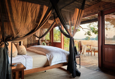 Guided walking safari tracking big game and exploring the wild trails near Kuyenda Bushcamp
