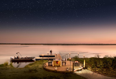 Lolebezi Lodge sunset drinks wildlife sightings Zambezi River Lower Zambezi Zambia
