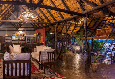 Mukambi Safari Lodge central guest area WiFi viewing deck firepit Kafue National Park Zambia
