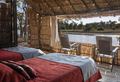 Pristine wilderness views of the meandering Mwaleshi River directly from the chalets at Mwaleshi Camp