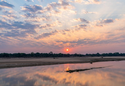 Exciting morning and afternoon game drives exploring the diverse riverine habitats surrounding Nsolo Camp