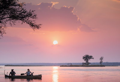 Old Mondoro canoeing Zambezi River tiger fish walking safari Lower Zambezi Zambia