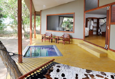 Potato Bush Camp private plunge pool 2-person hammock Lower Zambezi Zambia