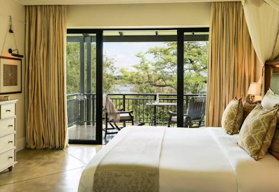 Royal Livingstone Hotel Anantara Presidential Suite lounge dining deck Zambezi Zambia