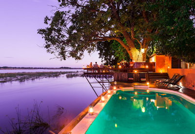 Royal Zambezi Lodge plunge pool natural surroundings Lower Zambezi National Park Zambia