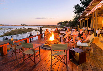 Royal Zambezi Lodge outdoor firepit deck Lower Zambezi National Park Mana Pools Zambia