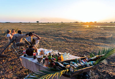 Shumba Camp sunset Kafue National Park Busanga Plains hot air balloon sunrise Zambia
