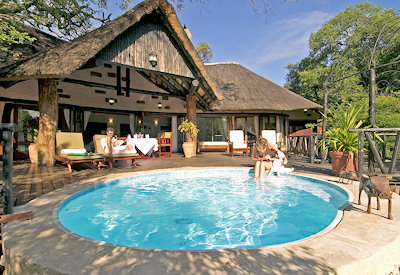 Sussi Chuma Lodge private plunge pool treehouse suite Zambezi River Livingstone Zambia