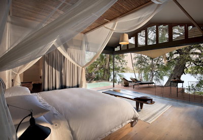Thorntree River Lodge large tented suite private plunge pool wooden deck Zambezi Zambia