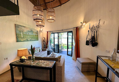 Waterberry Zambezi Lodge upstairs viewing lounge tiered river decks fire pit Zambia