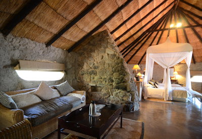 Amalinda Lodge large private suite cotton linen dressing gown minibar Zimbabwe