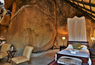 Amalinda Lodge thatched rock suite unique design Matobo Hills Zimbabwe