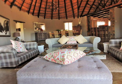 Amalinda Lodge central lounge two bars library Matobo Hills UNESCO Zimbabwe