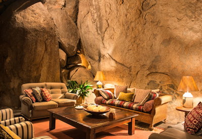 Amalinda Lodge architecturally built into Matobo Hills granite rocks Zimbabwe