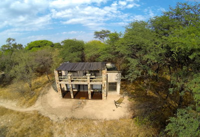 Camelthorn Lodge forest villas aerial view acacia forest Ngamo Plains Hwange Zimbabwe