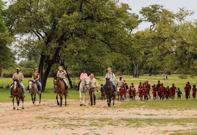 Camelthorn Lodge horseback safari Ngamo Plains Hwange National Park Zimbabwe