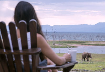 Changa Safari Camp Lake Kariba views Matusadona mountains Zimbabwe