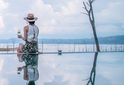 Changa Safari Camp swimming pool Lake Kariba views Matusadona National Park Zimbabwe