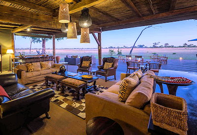 Davisons Camp views waterhole bushveld Linkwasha concession Hwange Zimbabwe